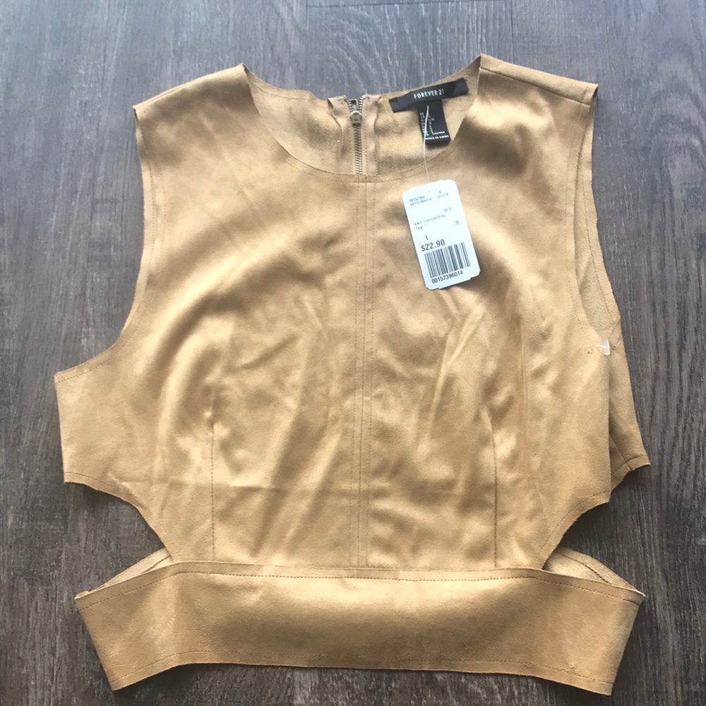 Suede cut out top